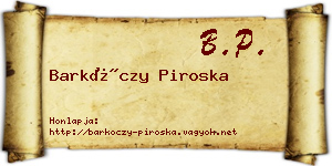 Barkóczy Piroska névjegykártya