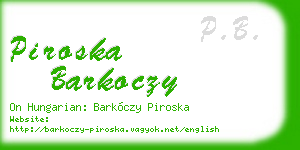 piroska barkoczy business card