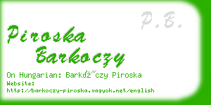 piroska barkoczy business card